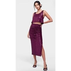 NEW Wildfox Women’s XS‎ Purple Sequined Pencil Skirt NWOT